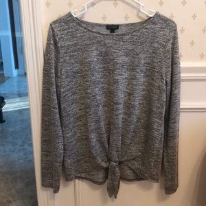 Talbots gray sparkly long sleeve shirt